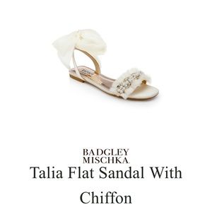 Talia Flat Sandal With Chiffon-never been worn